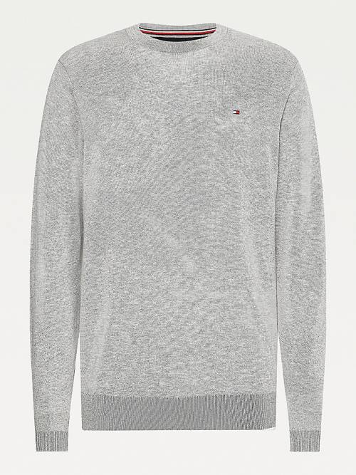 Tommy Hilfiger Regular Fit Crew Neck Jumper Truien Heren Grijs | TH874ODR