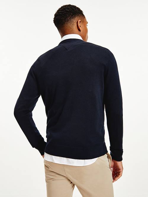 Tommy Hilfiger Regular Fit Crew Neck Jumper Truien Heren Blauw | TH985NGO