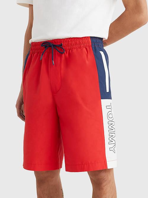 Tommy Hilfiger Relaxed Fit Basketball Korte Broek Heren Rood | TH415QZU