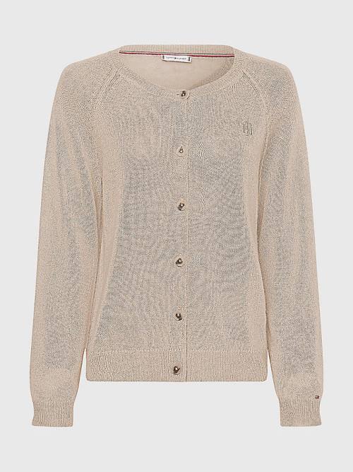 Tommy Hilfiger Relaxed Fit Cardigan Truien Dames Beige | TH905SLK