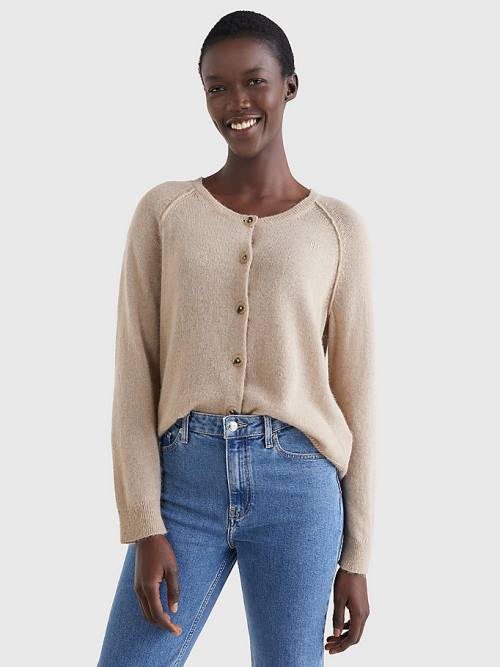 Tommy Hilfiger Relaxed Fit Cardigan Truien Dames Beige | TH905SLK