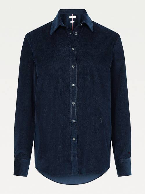 Tommy Hilfiger Relaxed Fit Corduroy Overhemd Dames Blauw | TH302SZP