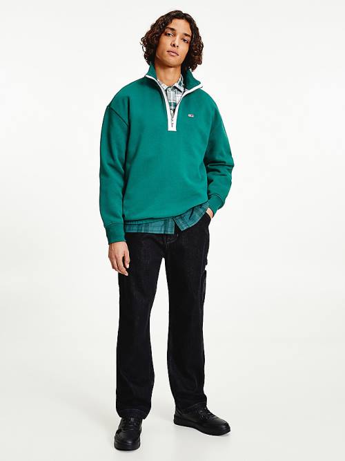 Tommy Hilfiger Relaxed Fit Half-Zip Fleece Sweatshirts Heren Groen | TH371XNO