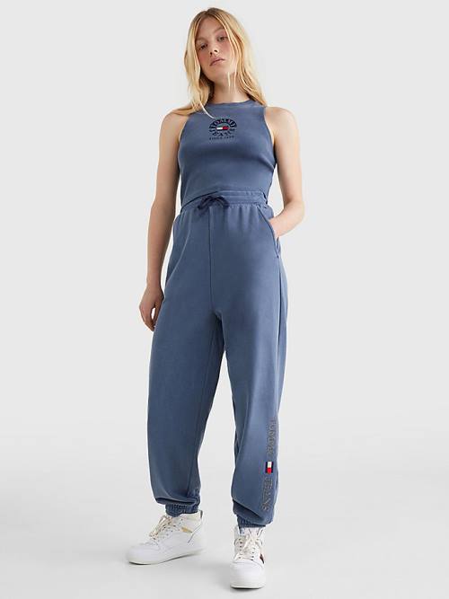 Tommy Hilfiger Relaxed Fit Logo Joggers Broek Dames Blauw | TH057XHD