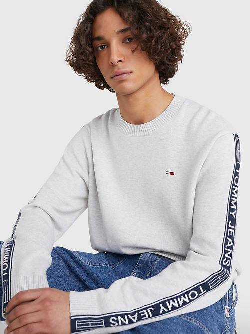 Tommy Hilfiger Relaxed Organic Katoenen Jumper Truien Heren Grijs | TH385TKF