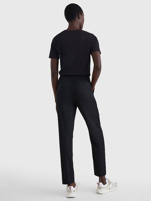 Tommy Hilfiger Relaxed Tapered Pull-On Broek Dames Zwart | TH209BZD