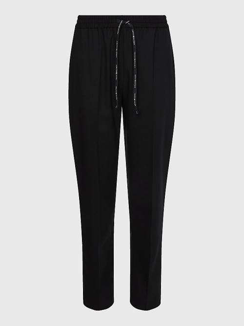 Tommy Hilfiger Relaxed Tapered Pull-On Broek Dames Zwart | TH209BZD