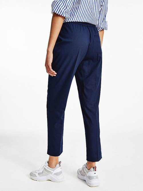 Tommy Hilfiger Relaxed Tapered Pull-On Broek Dames Blauw | TH567VYO