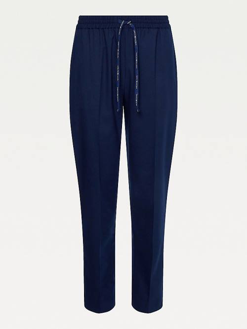 Tommy Hilfiger Relaxed Tapered Pull-On Broek Dames Blauw | TH567VYO