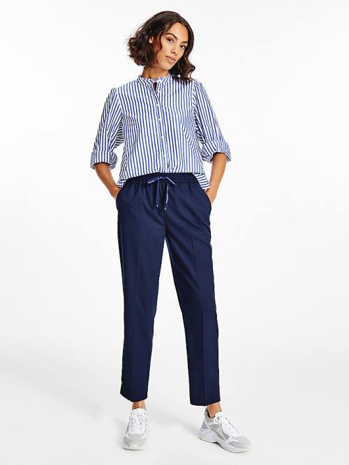 Tommy Hilfiger Relaxed Tapered Pull-On Broek Dames Blauw | TH567VYO