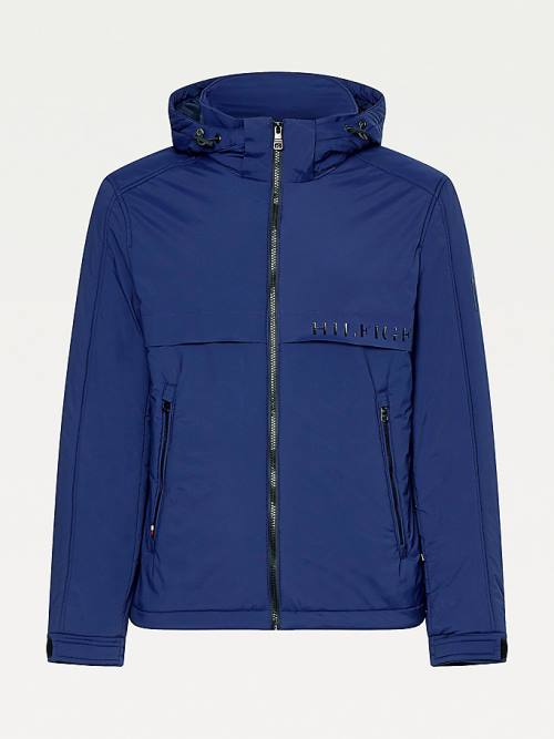 Tommy Hilfiger Removable Hood Stretch Nylon Jassen Heren Blauw | TH627GKB