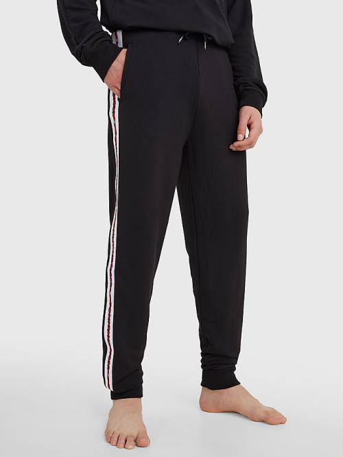 Tommy Hilfiger Repeat Logo Drawstring Joggers Pyjamas Heren Zwart | TH178UNB