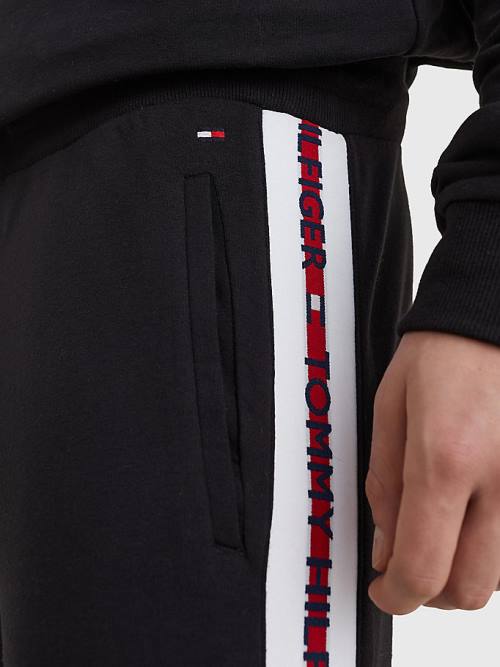 Tommy Hilfiger Repeat Logo Drawstring Joggers Pyjamas Heren Zwart | TH178UNB