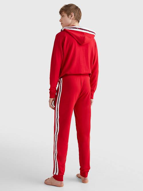 Tommy Hilfiger Repeat Logo Drawstring Joggers Pyjamas Heren Rood | TH327AFT