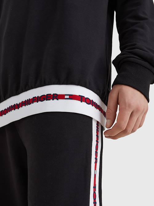 Tommy Hilfiger Repeat Logo Track Sweatshirt Pyjamas Heren Zwart | TH082SIO