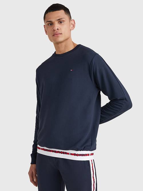 Tommy Hilfiger Repeat Logo Track Sweatshirt Pyjamas Heren Blauw | TH579HKV