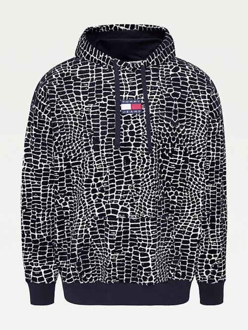 Tommy Hilfiger Reptile Print Hoodie Heren Wit | TH048RMO