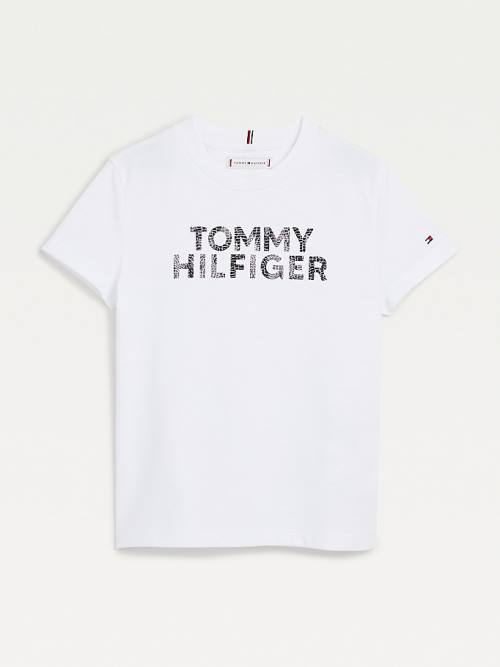 Tommy Hilfiger Reptile Print Logo Recycled T-shirts Meisjes Wit | TH146OIB