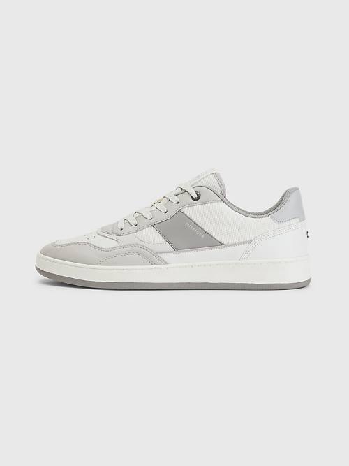 Tommy Hilfiger Retro Court Cupsole Mixed Sneakers Heren Grijs | TH862MCU