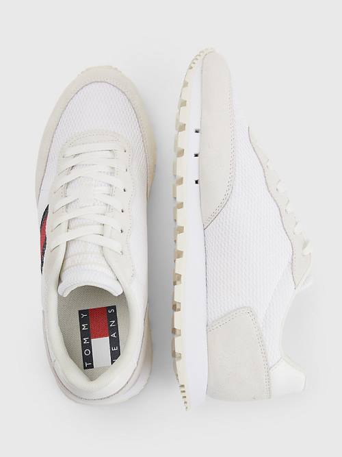 Tommy Hilfiger Retro Mixed Texture Runner Sneakers Dames Wit | TH610HYQ