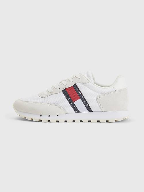 Tommy Hilfiger Retro Mixed Texture Runner Sneakers Dames Wit | TH610HYQ