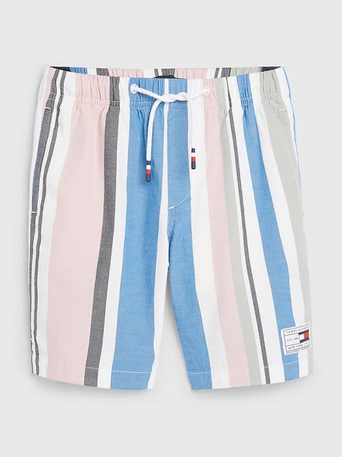 Tommy Hilfiger Retro Stripe Pull-On Shorts Broek Jongens Wit | TH803WYO