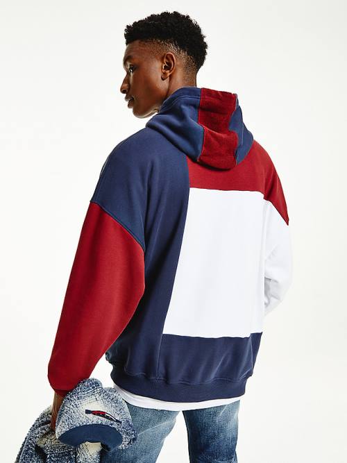 Tommy Hilfiger Reversible Colour-Blocked Hoodie Heren Blauw | TH865YJA