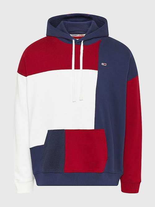 Tommy Hilfiger Reversible Colour-Blocked Hoodie Heren Blauw | TH865YJA