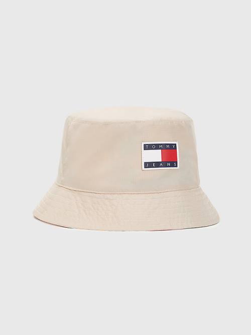 Tommy Hilfiger Reversible Travel Bucket Hoeden Dames Wit | TH146JRZ