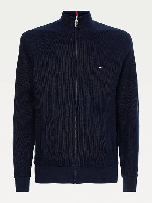 Tommy Hilfiger Reversible Zip-Thru Cardigan Truien Heren Blauw | TH715YBG