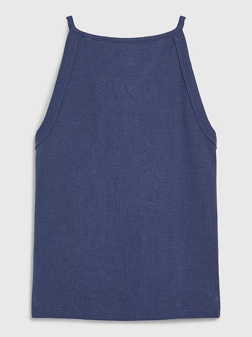 Tommy Hilfiger Rib-Knit Tank Top T-shirts Meisjes Blauw | TH907BCU