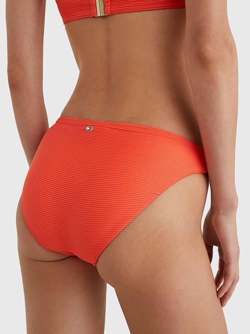 Tommy Hilfiger Ribbed Klassieke Bikini Bottoms Zwemkleding Dames Rood | TH014SVY