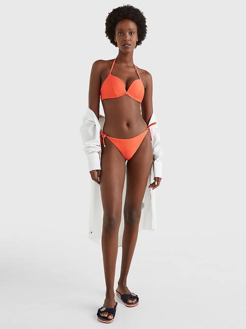 Tommy Hilfiger Ribbed Push Up Bikini Top Zwemkleding Dames Rood | TH504HWD