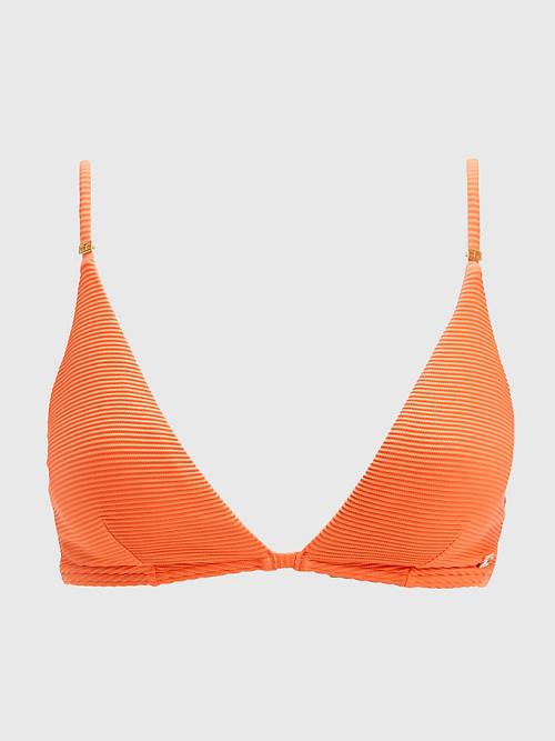 Tommy Hilfiger Ribbed Triangle Bikini Top Zwemkleding Dames Rood | TH796JME