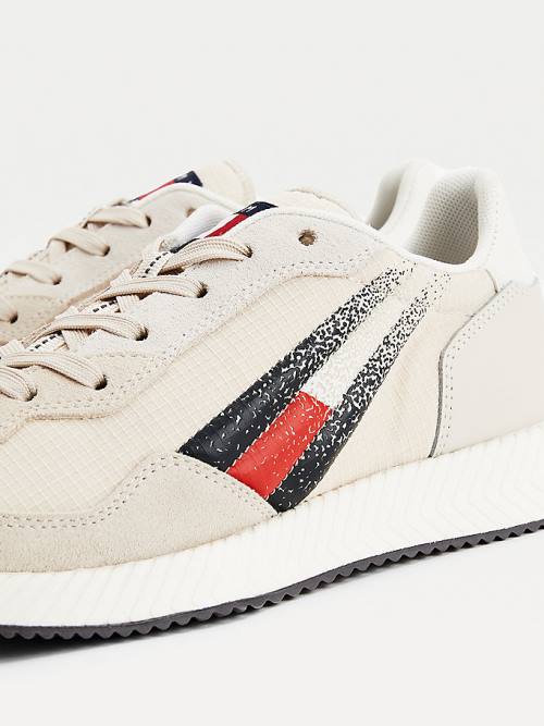 Tommy Hilfiger Ripstop Flag Schoenplaatjes Sneakers Dames Beige | TH469UYE