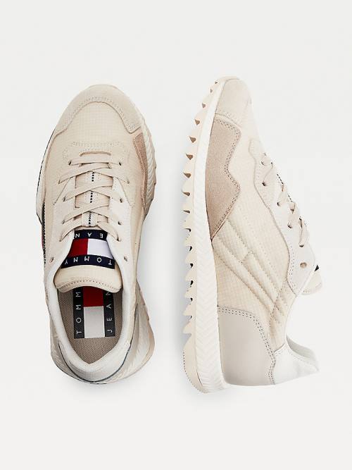 Tommy Hilfiger Ripstop Flag Schoenplaatjes Sneakers Dames Beige | TH469UYE