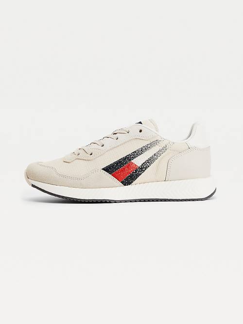 Tommy Hilfiger Ripstop Flag Schoenplaatjes Sneakers Dames Beige | TH469UYE