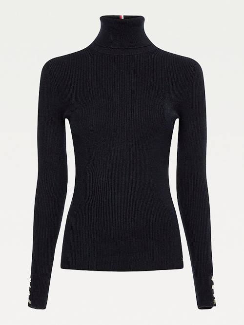 Tommy Hilfiger Roll Neck Jumper Truien Dames Zwart | TH598AXW