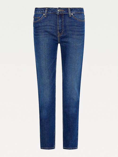 Tommy Hilfiger Rome Mid Rise Straight Faded Jeans Dames Denim | TH301URN