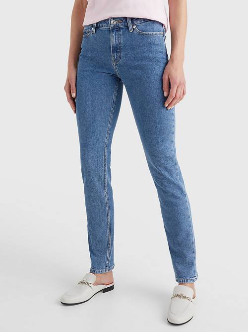 Tommy Hilfiger Rome Mid Rise Straight Faded Jeans Dames Denim | TH408OEW