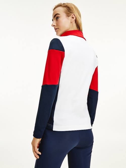 Tommy Hilfiger Rossignol Colour-Blocked Zip-Thru Ski Cardigan Sweatshirts Dames Wit | TH031YOG