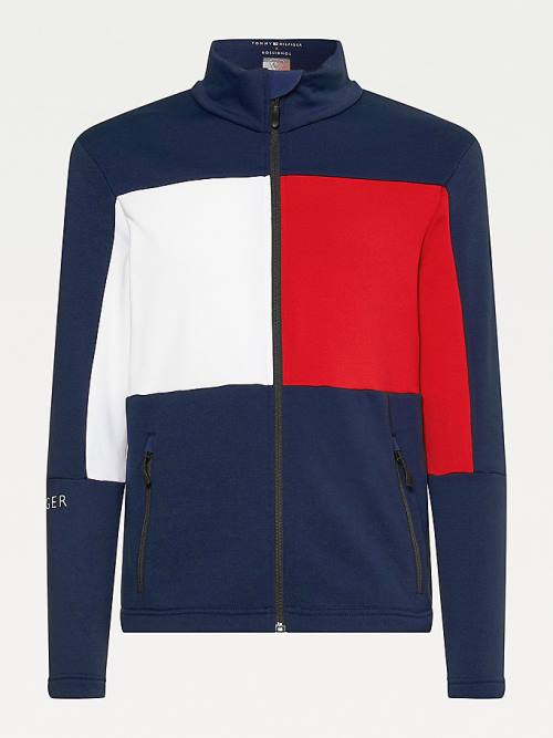 Tommy Hilfiger Rossignol Colour-Blocked Zip-Thru Base Layer Sweatshirts Heren Blauw | TH908NRC