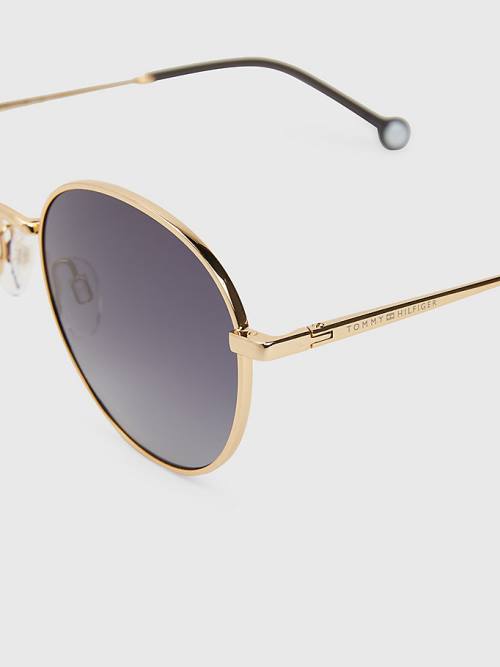 Tommy Hilfiger Round Frame Zonnebril Dames Goud | TH805WVE