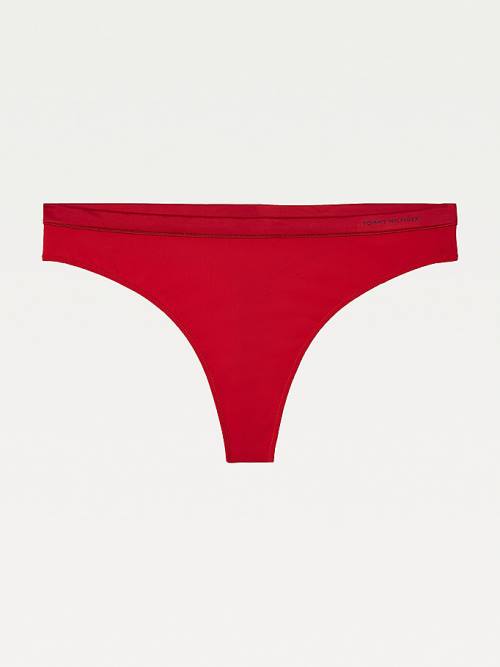 Tommy Hilfiger Satin Trim Microfibre String Ondergoed Dames Rood | TH403AJD