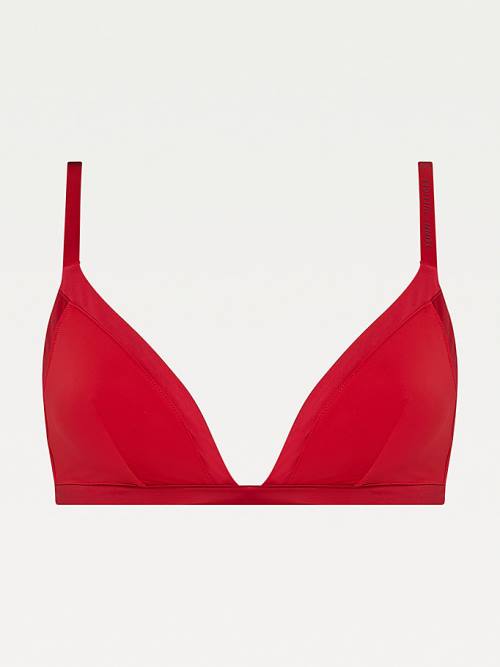 Tommy Hilfiger Satin Trim Triangle Bra Ondergoed Dames Rood | TH670WOP