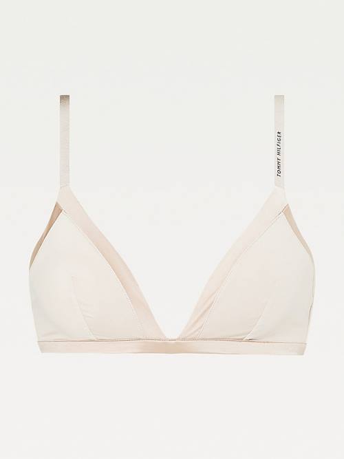 Tommy Hilfiger Satin Trim Triangle Bra Ondergoed Dames Beige | TH970EKZ