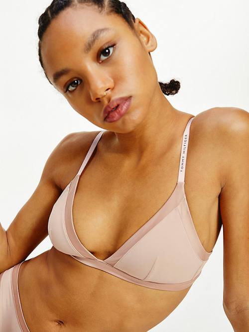 Tommy Hilfiger Satin Trim Triangle Bra Ondergoed Dames Beige | TH970EKZ