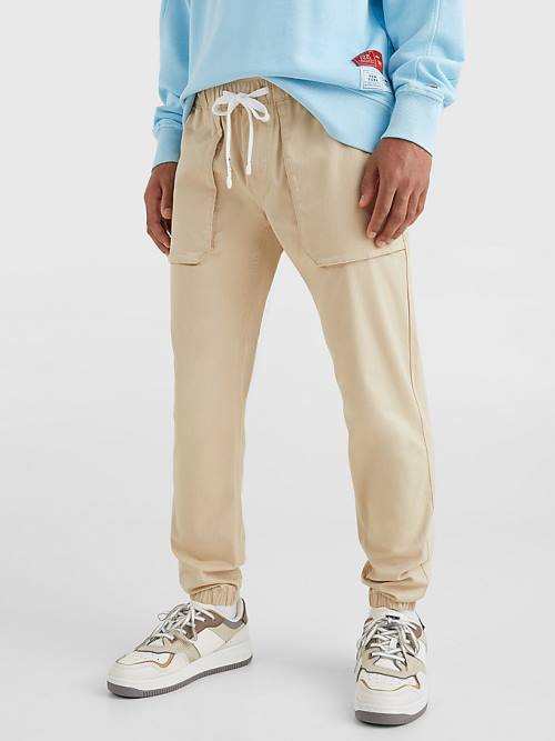 Tommy Hilfiger Scanton Elasticated Cuff Joggers Broek Heren Beige | TH582FLR