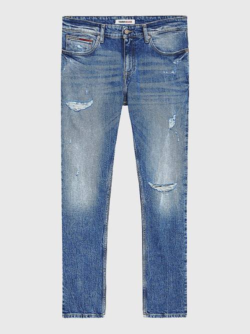 Tommy Hilfiger Scanton Washed & Worn Slim Fit Jeans Heren Denim | TH379XRU