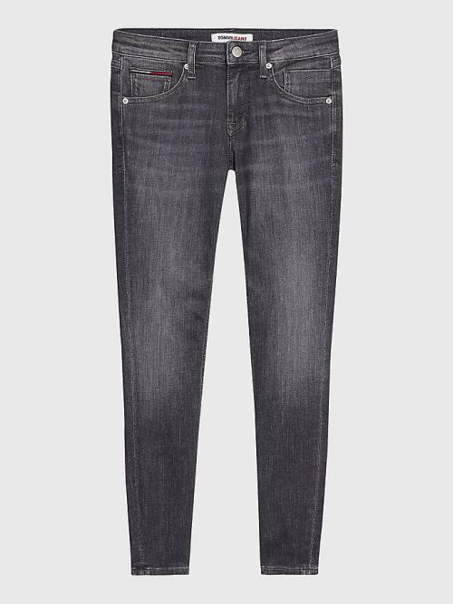 Tommy Hilfiger Scarlett Low Rise Skinny Black Ankle Jeans Dames Denim | TH965WGE